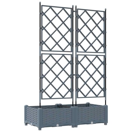 Градинска саксия с решетка Светлосиво 80 x 40 x 125.5 см ПП