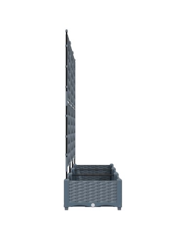 Градинска саксия с решетка 3 pcs Светлосиво 120 x 40 x 125.5 см