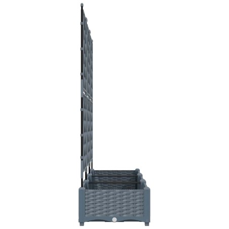 Градинска саксия с решетка 3 pcs Светлосиво 120 x 40 x 125.5 см