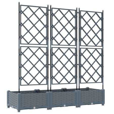 Градинска саксия с решетка 3 pcs Светлосиво 120 x 40 x 125.5 см