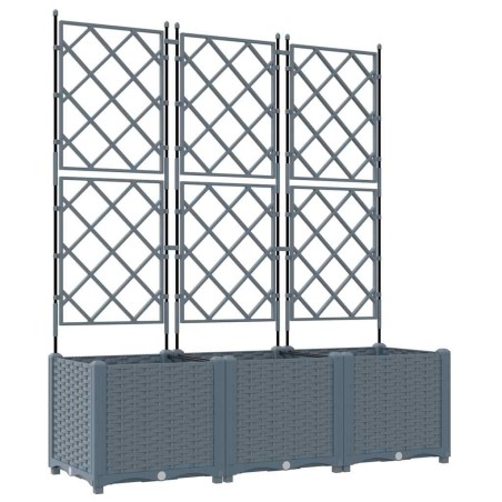 Градинска саксия с решетка 3 pcs Светлосиво 120 x 40 x 143 см