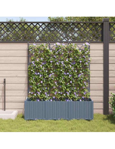 Градинска саксия с решетка 3 pcs Светлосиво 120 x 40 x 143 см
