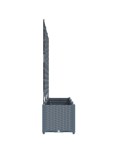 Градинска саксия с решетка 3 pcs Светлосиво 120 x 40 x 143 см