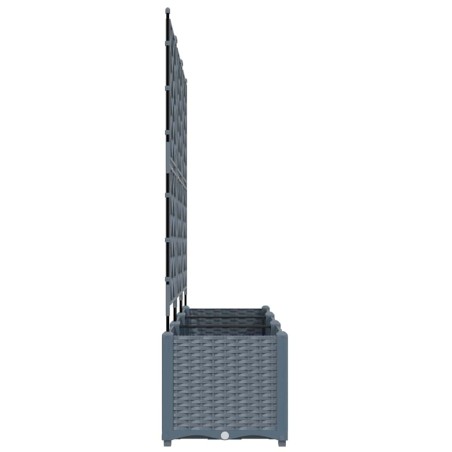 Градинска саксия с решетка 3 pcs Светлосиво 120 x 40 x 143 см