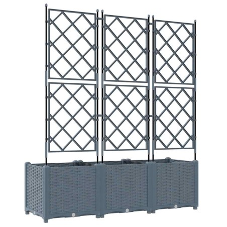 Градинска саксия с решетка 3 pcs Светлосиво 120 x 40 x 143 см