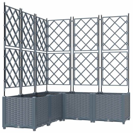 Градинска саксия с решетка 5 pcs Светлосиво 120 x 120 x 143 см
