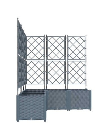 Градинска саксия с решетка 5 pcs Светлосиво 120 x 120 x 143 см