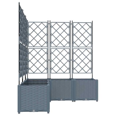 Градинска саксия с решетка 5 pcs Светлосиво 120 x 120 x 143 см