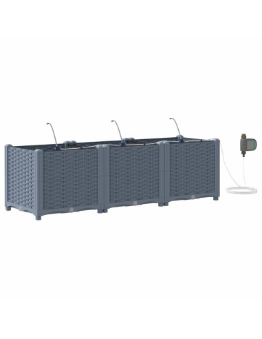 Градински саксии Светлосиво 120 x 40 x 37.5 см Стомана