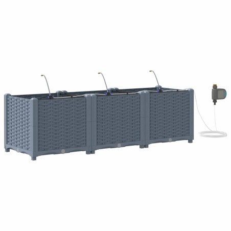 Градински саксии Светлосиво 120 x 40 x 37.5 см Стомана