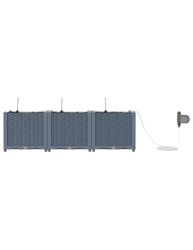 Градински саксии Светлосиво 120 x 40 x 37.5 см Стомана