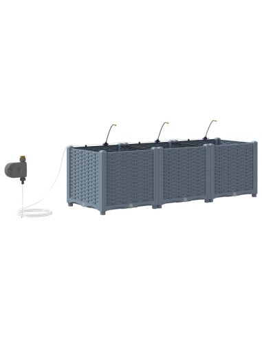 Градински саксии Светлосиво 120 x 40 x 37.5 см Стомана