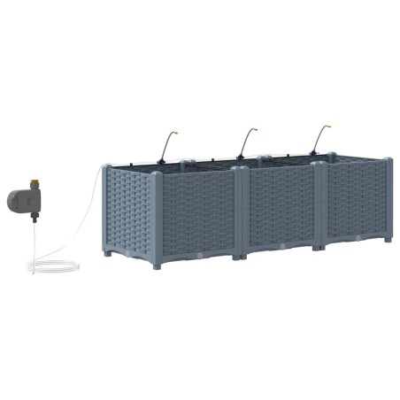 Градински саксии Светлосиво 120 x 40 x 37.5 см Стомана