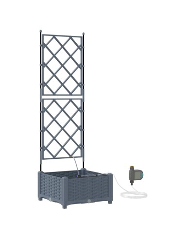 Градински саксии Светлосиво 40 x 40 x 126 см Стомана