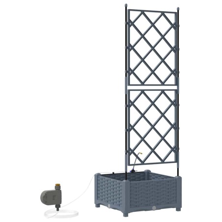 Градински саксии Светлосиво 40 x 40 x 126 см Стомана