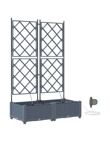 Градински саксии Светлосиво 80 x 40 x 126 см Стомана