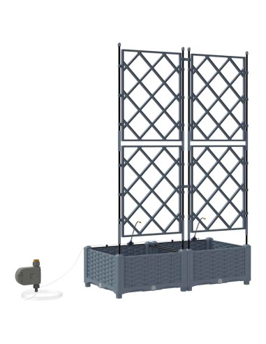 Градински саксии Светлосиво 80 x 40 x 126 см Стомана
