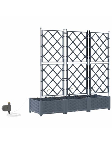 Градински саксии Светлосиво 120 x 40 x 126 см Стомана