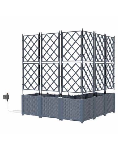 Градински саксии Светлосиво 120 x 120 x 142 см Стомана