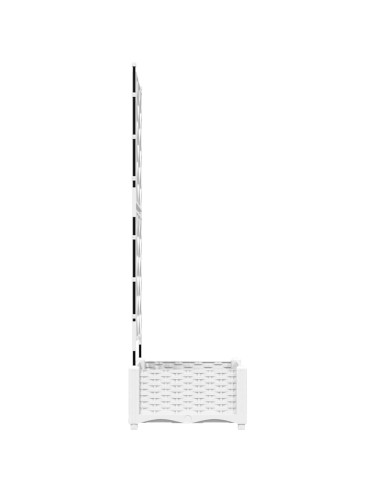Градинска саксия с решетка Бяло 40 x 40 x 125.5 см ПП