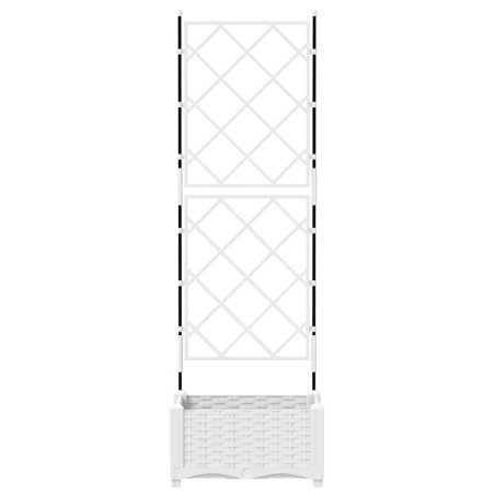 Градинска саксия с решетка Бяло 40 x 40 x 125.5 см ПП