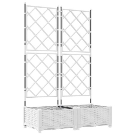 Градинска саксия с решетка Бяло 80 x 40 x 125.5 см ПП