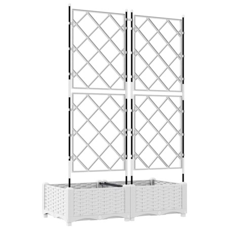 Градинска саксия с решетка Бяло 80 x 40 x 125.5 см ПП