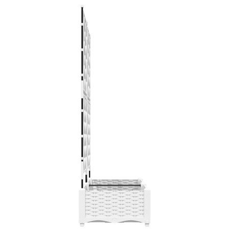 Градинска саксия с решетка Бяло 80 x 40 x 125.5 см ПП