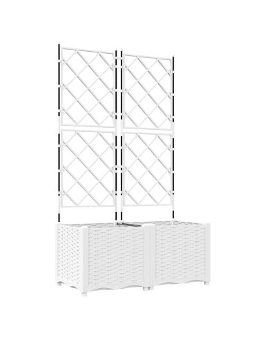 Градинска саксия с решетка 2 pcs Бяло 80 x 40 x 143 см ПП