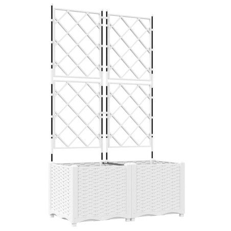 Градинска саксия с решетка 2 pcs Бяло 80 x 40 x 143 см ПП