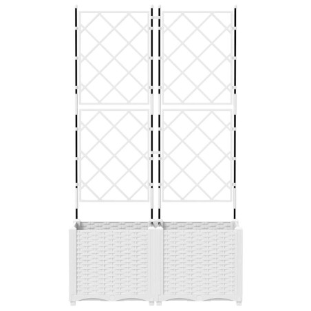 Градинска саксия с решетка 2 pcs Бяло 80 x 40 x 143 см ПП