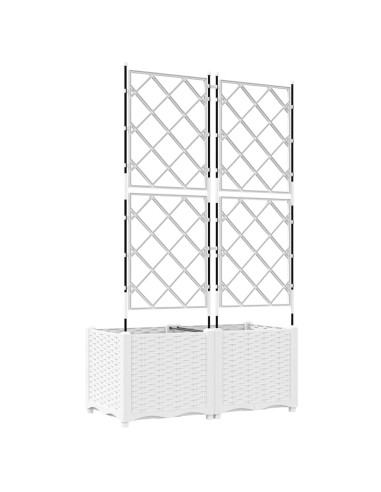 Градинска саксия с решетка 2 pcs Бяло 80 x 40 x 143 см ПП