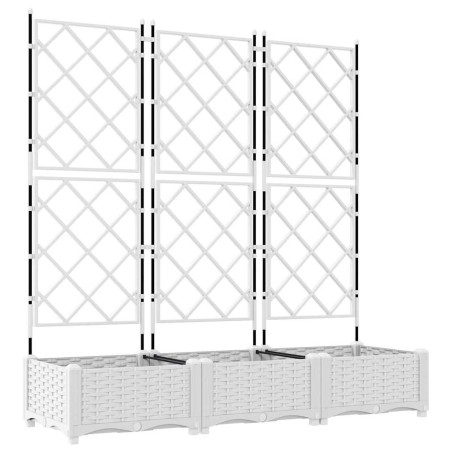 Градинска саксия с решетка 3 pcs Бяло 120 x 40 x 125.5 см ПП