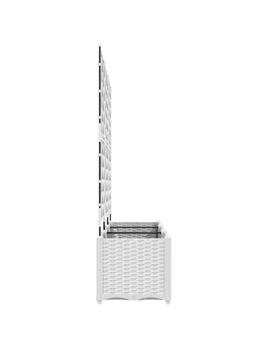 Градинска саксия с решетка 3 pcs Бяло 120 x 40 x 143 см ПП