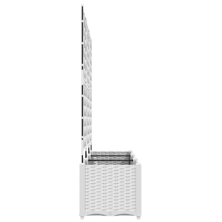 Градинска саксия с решетка 3 pcs Бяло 120 x 40 x 143 см ПП