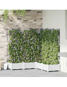 Градинска саксия с решетка 5 pcs Бяло 120 x 120 x 125.5 см ПП