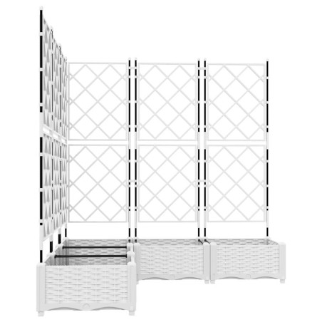 Градинска саксия с решетка 5 pcs Бяло 120 x 120 x 125.5 см ПП