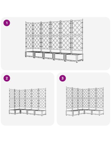 Градинска саксия с решетка 5 pcs Бяло 120 x 120 x 125.5 см ПП