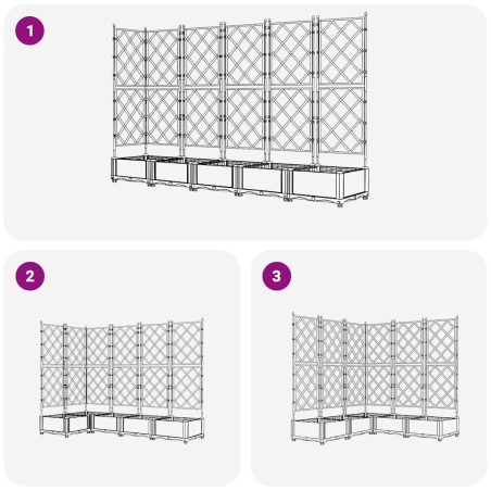 Градинска саксия с решетка 5 pcs Бяло 120 x 120 x 125.5 см ПП