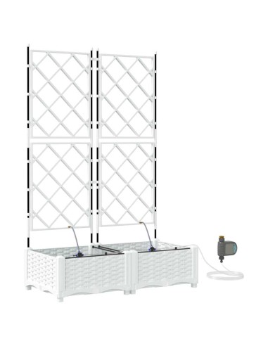 Градински саксии Бяло 80 x 40 x 126 см Стомана