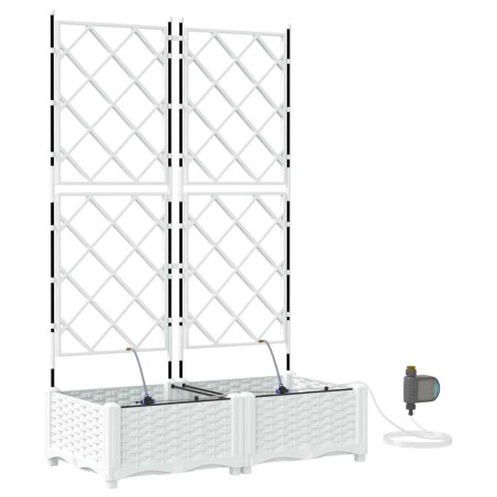 Градински саксии Бяло 80 x 40 x 126 см Стомана