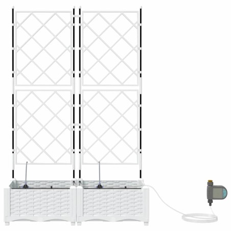 Градински саксии Бяло 80 x 40 x 126 см Стомана