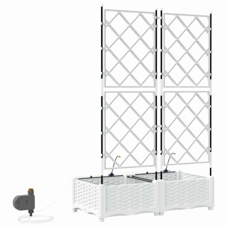 Градински саксии Бяло 80 x 40 x 126 см Стомана