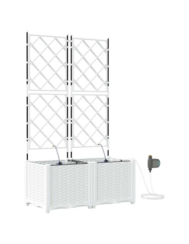 Градински саксии Бяло 80 x 40 x 142 cm Стомана