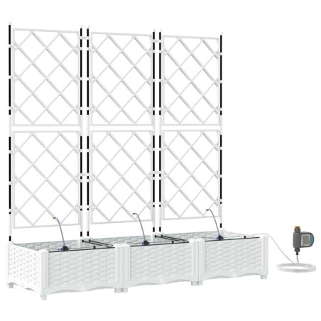Градински саксии Бяло 120 x 40 x 126 см Стомана