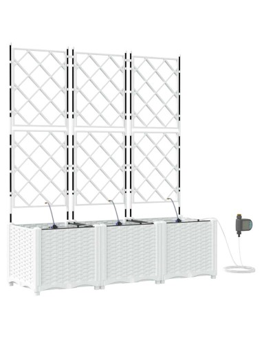 Градински саксии Бяло 120 x 40 x 142 cm Стомана