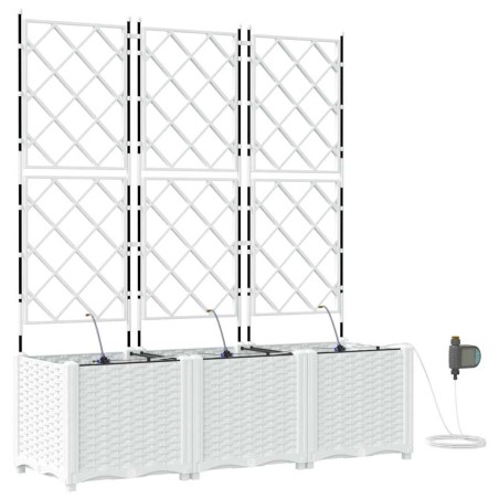 Градински саксии Бяло 120 x 40 x 142 cm Стомана