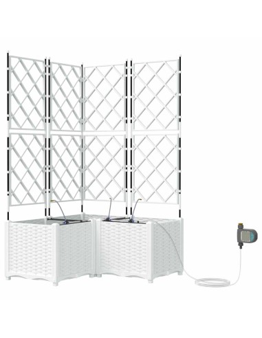 Градински саксии Бяло 80 x 80 x 142 см Стомана