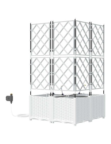 Градински саксии Бяло 80 x 80 x 142 см Стомана