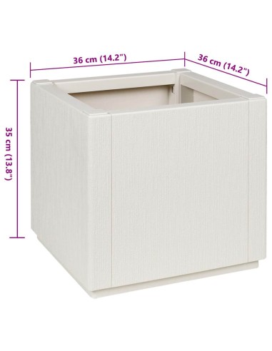 Градинска саксия Бяло 36 x 36 x 35 см Полипропилен
